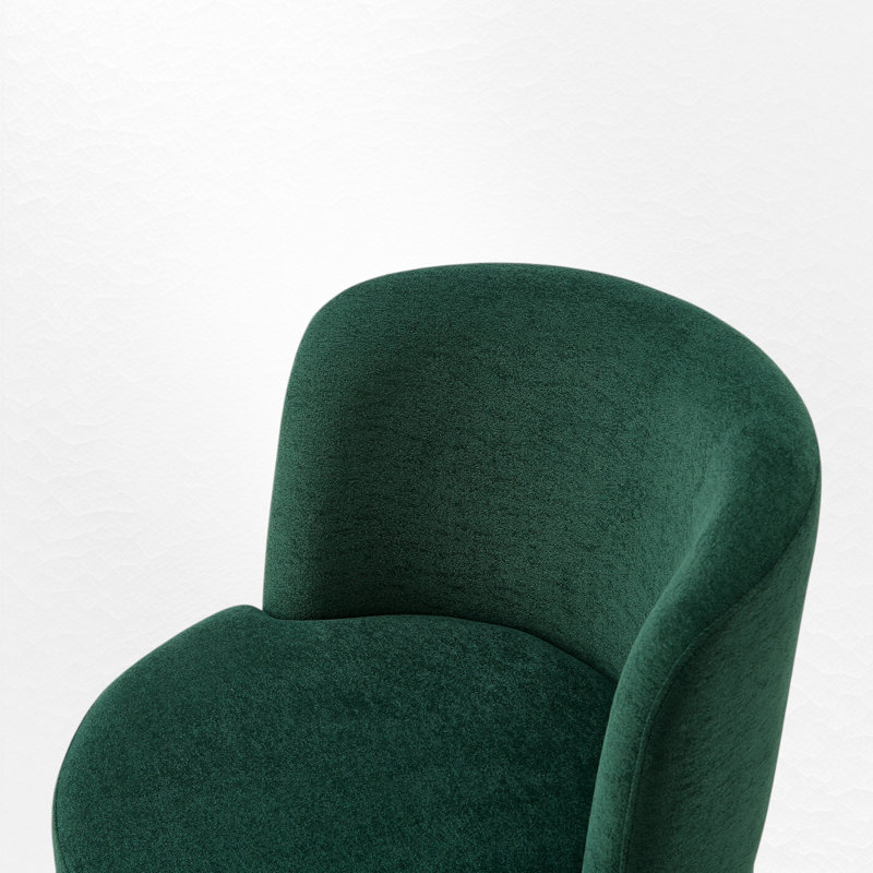 Fauteuil d'appoint pivotant, fauteuil demi-tonneau rembourré, Vert