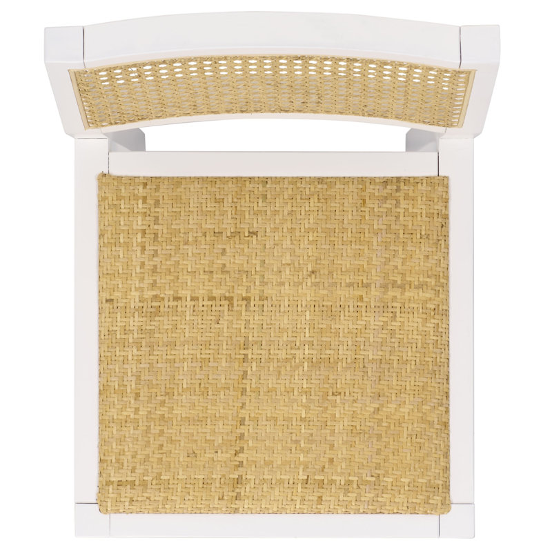 Tabouret de bar Cane, Blanc / beige, Tabouret