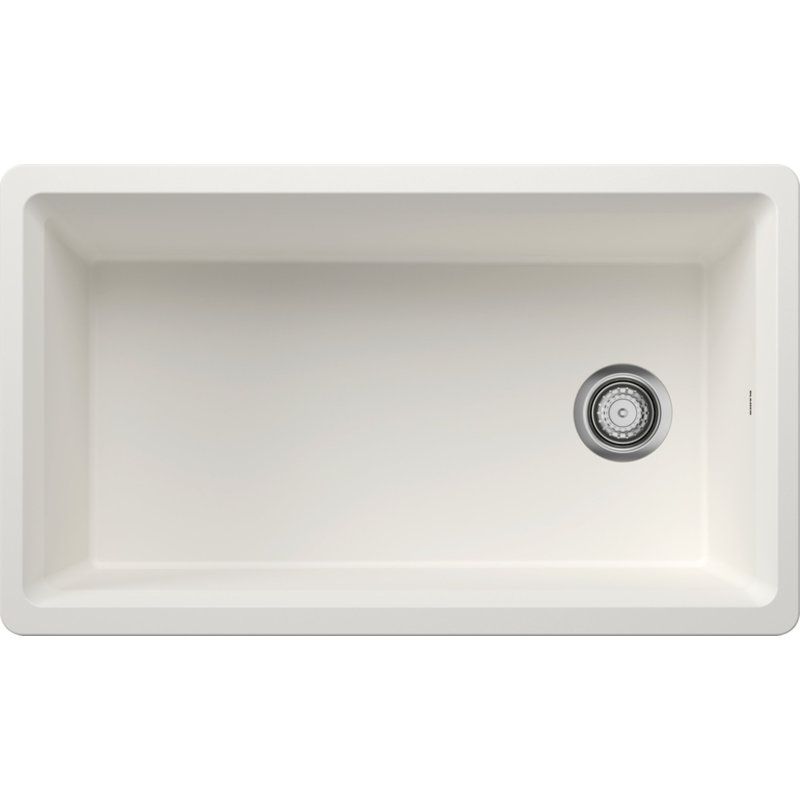 Inteos SILGRANIT 33" Single Bowl Reversible Undermount Workstation Kitchen Sink, White