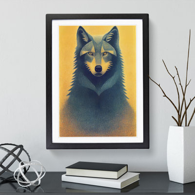 Retro Wolf - Framed Print