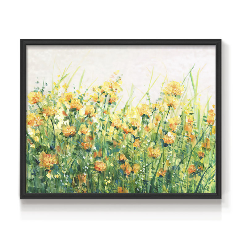 Garden in Bloom IV - Reproduction encadrée - Restickable, H 11 po x l 14 po, Noir, noir, noir, noir