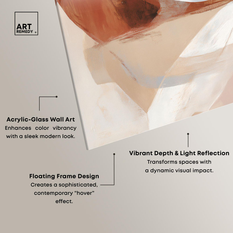 Voile naturel I, reproduction d'art acrylique sur toile brune par Art Remedy, H 20 po x l 16 po