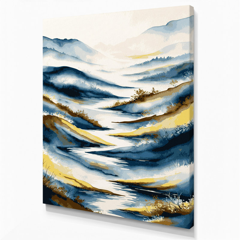 "Watercolor Landscape" 65, art mural sur toile beige, H 20 po x l 24 po