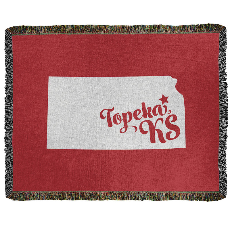 Jeté en coton tissé topeka kansas, l 37 po x L 52 po, Rouge