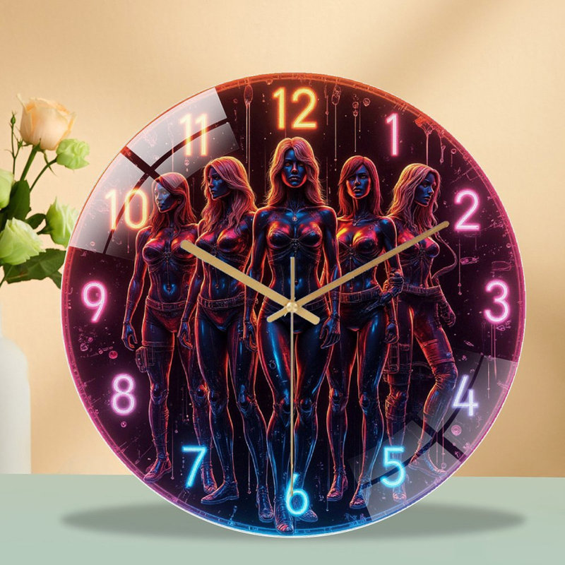 Horloge murale élégante à DEL avec design moderne avec art - horloge murale moderne en verre 12 po
