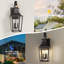 Amla 3 - Light 26'' H Iron Outdoor Wall Light with Dusk to Dawn and Clear Tempered Glass-205521892