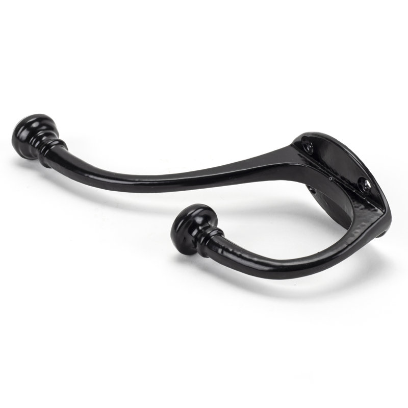 Hat Coat Hook Steel Wall Hook, Black, 19.7cm H x 5.2cm W x 10.8cm D
