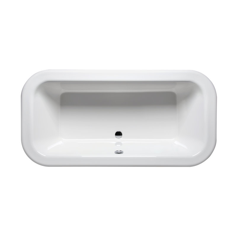 Pebble 72" x 36" Drop In Air Acrylic Bathtub, White