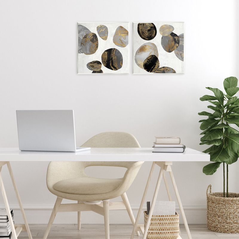 Agate Patterned Shapes 2pc Wall Plaque Set, design by Jacob Q