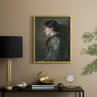 «Vintage Portrait Print», reproduction encadrée en bois massif