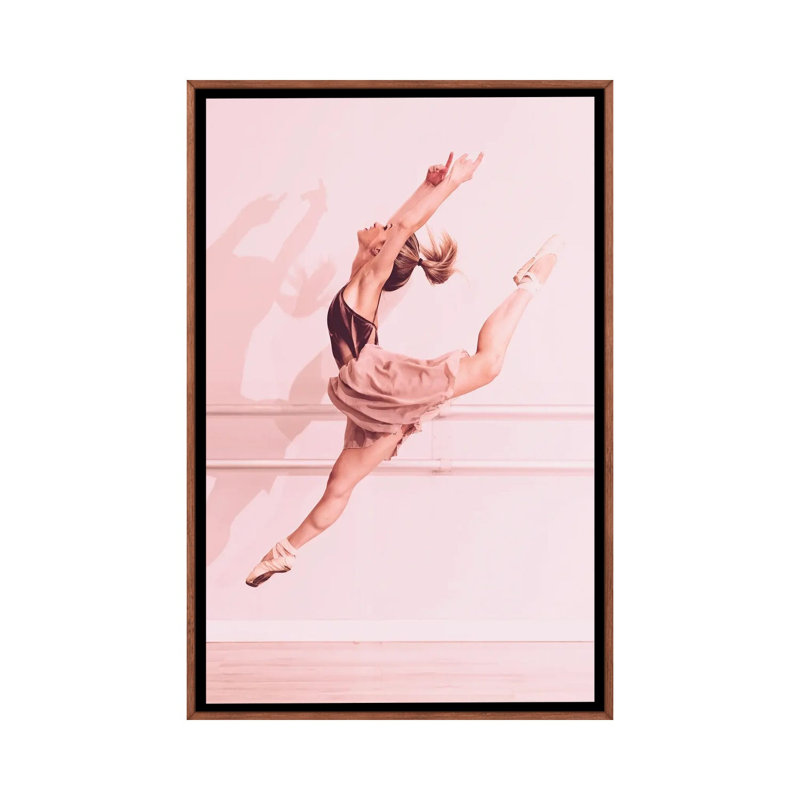 Bailarina #2 by Glauco Meneghelli - Print on Canvas, 66.04 cm H x 45.72 cm W, Brown Floater Frame