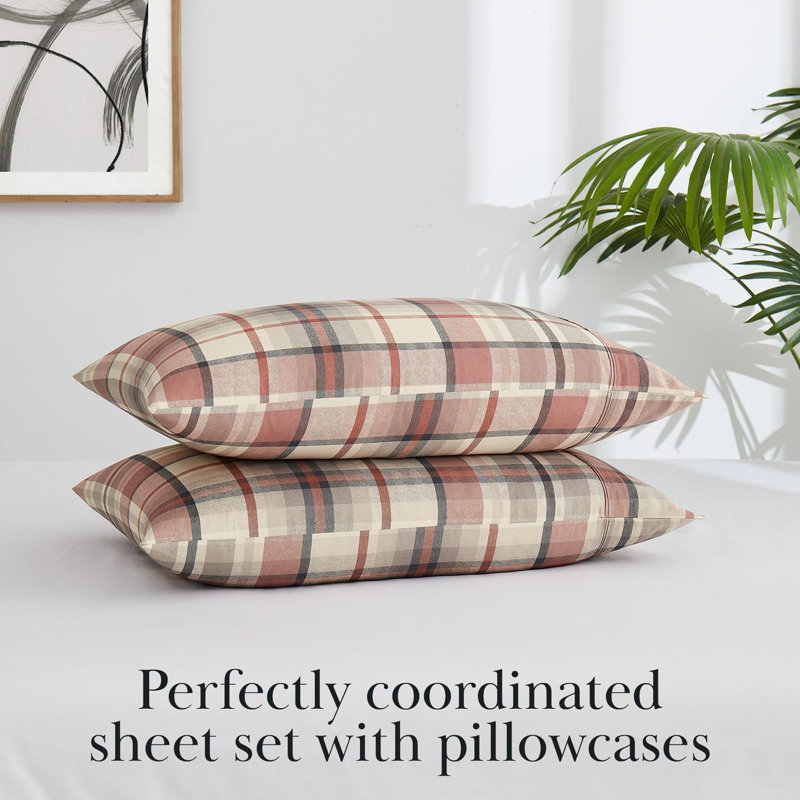 Ensemble de draps Southland Fine Linens Highland, Très grand californien, Highland Rust