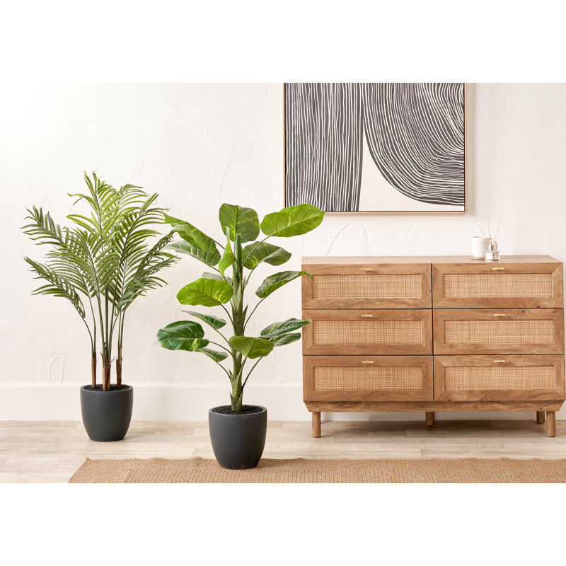 120cm Faux Plant in Cement Pot