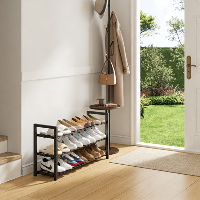 Expandable Shoe Rack 3-Tier, Adjustable Heavy Duty Metal Free Standing Shoe Organizer For Entryway Closet Doorway