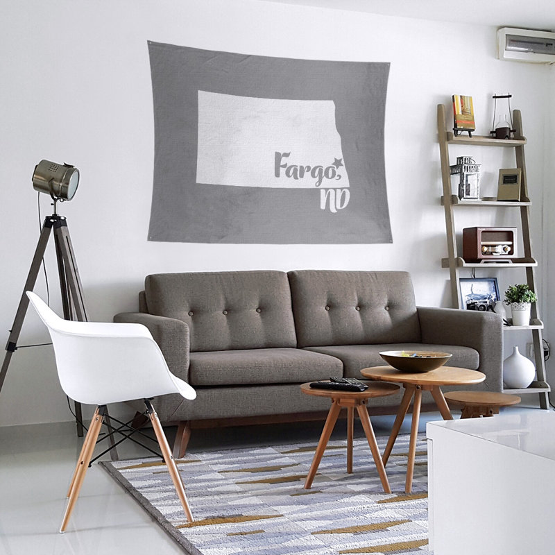Tapisserie Fargo North Dakota, H 27,5 po x l 37,5 po, Gris