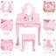 Ensemble de coiffeuse maquillage avec miroir et tabouret Table de maquillage en bois pour filles de 4 à 9 ans-1345805929