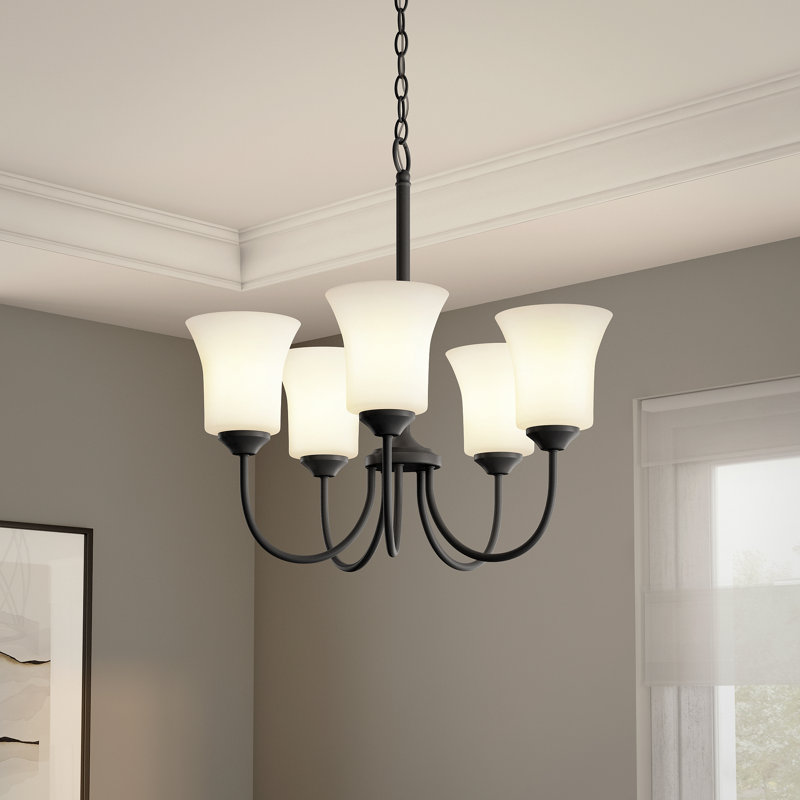 Lustre 5 lumières Jhurilal, Noir mat