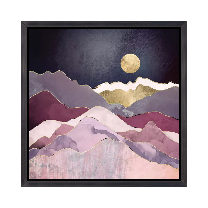 " Raspberry Dream ", Distressed Black Floater Framed, 18" H x 18" W x 1.5" D
