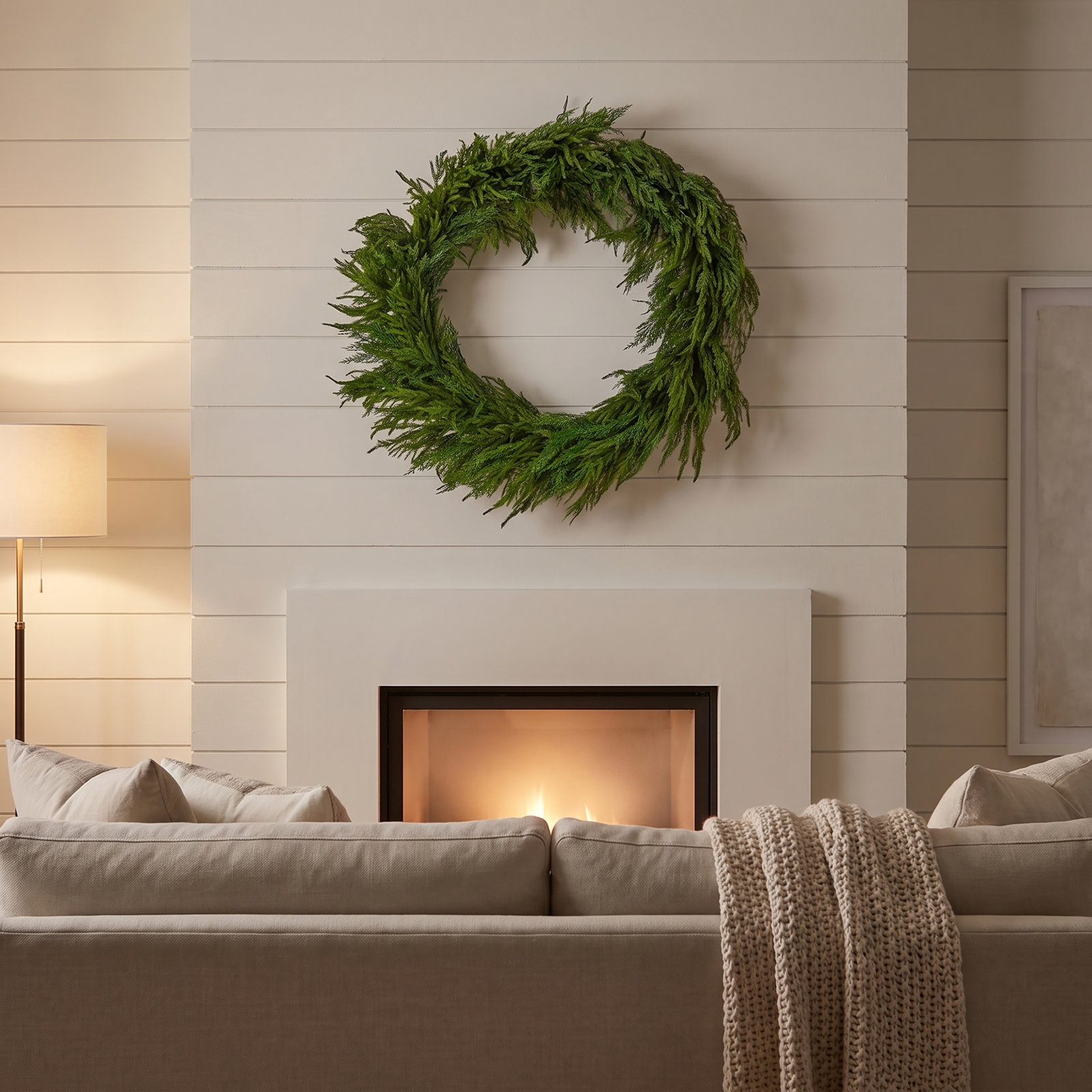 42" Real Touch Cedar Norfolk Pine Wreath