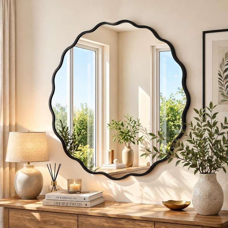 Aluminium Wall Vanity Mirror, Black