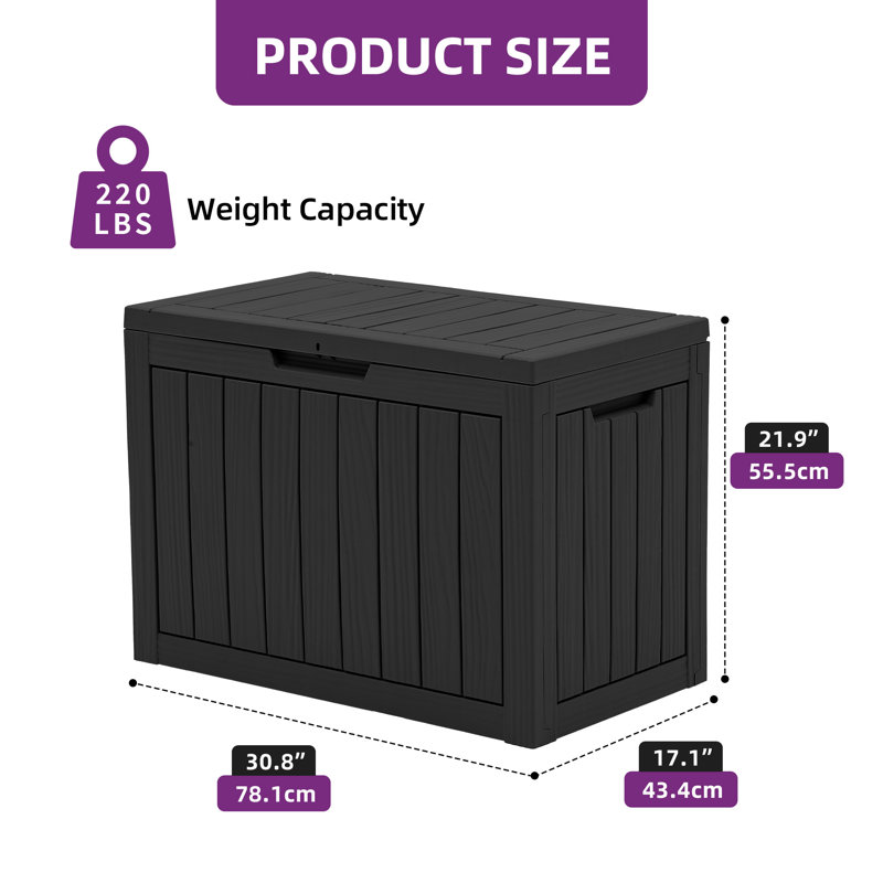 45 Gallon Deck Box, Black