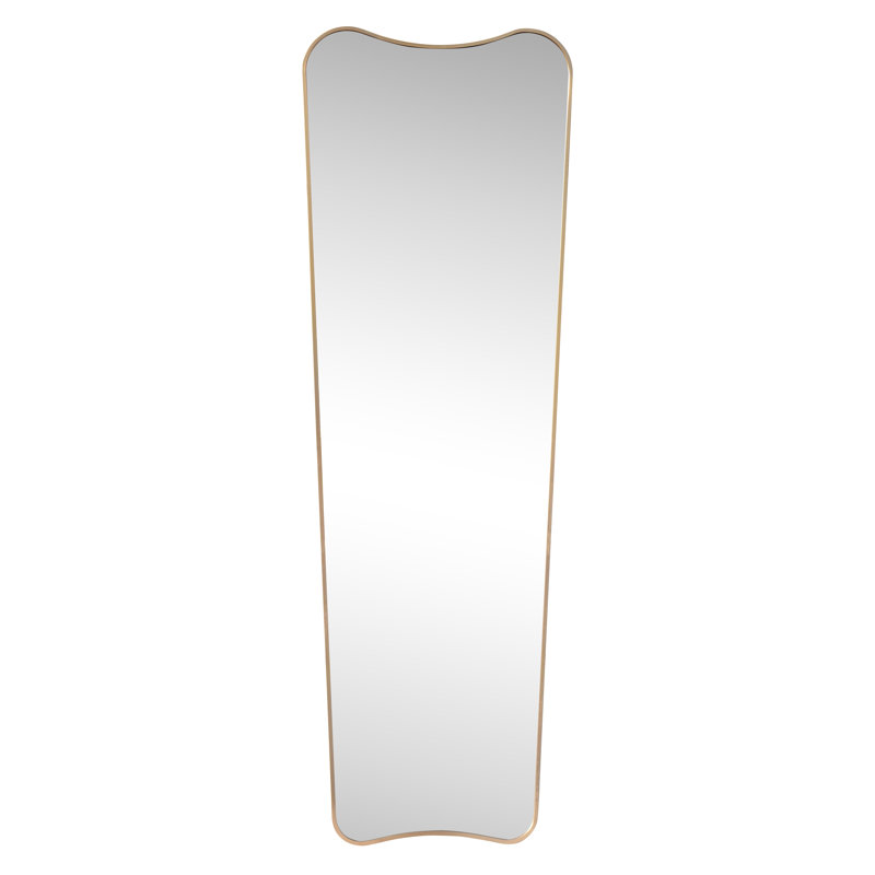 Alfie Large Irregular Metal Framed Wall Mounted Full-Length Mirror, Gold, Vertical, 59.06" x 19.69"