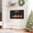 36"W Electric Fireplaces Heater, Recessed Ultra Thin Wall Mounted,Low Noise,8HTimer & Remote Control For Living Room with Overheating Protection,Crystal & 12 Adjustable Color,750W/1500W