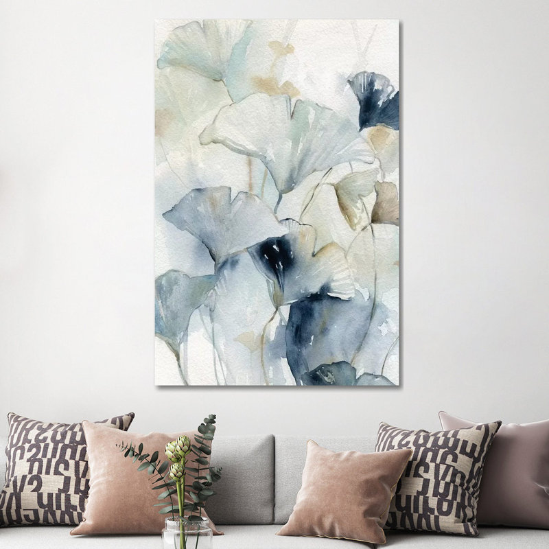«Indigo Gingko I» par Carol Robinson - reproduction d'art, Toile tendue, Pas de tapis, H 60 po x l 40po x P 1,5 po
