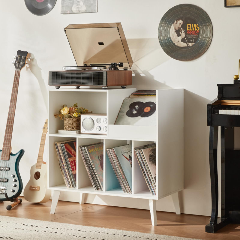 Grand support pour tourne-disque, Blanc