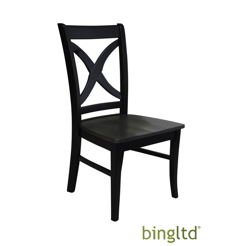 Chaise d'appoint en bois massif Hartenstein, Noir