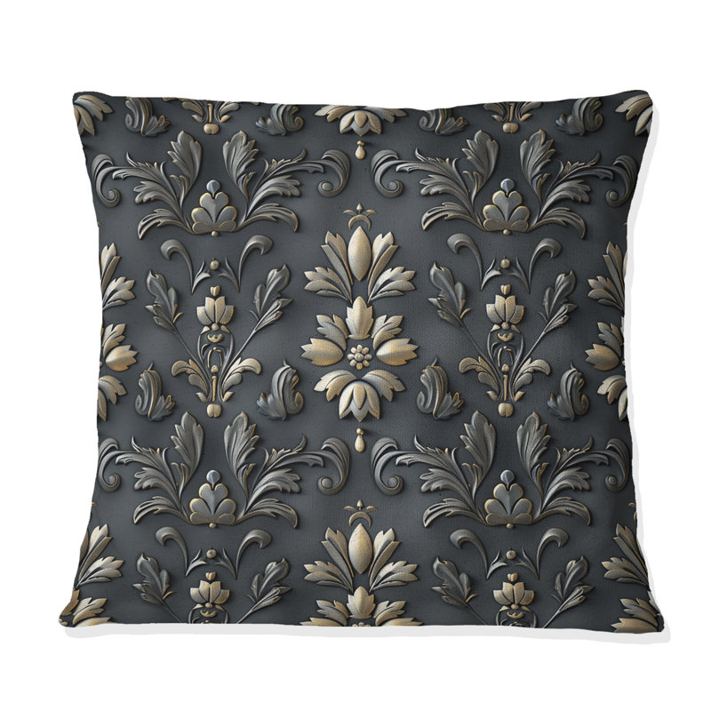 Coussin décoratif gris foncé Glamour Luxe III, H 18 po x l 18 po