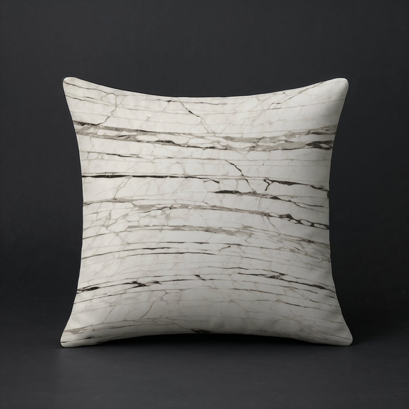 Coussin décoratif intérieur et extérieur Modern, Gris abstrait 216, Carré 16 po