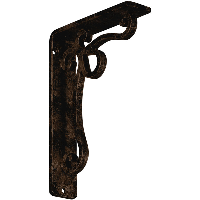 Support en fer forgé Orleans, Bronze vieilli, H 8 po x l 1,5 po x P 5,5 po