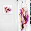 Rideau en velours moderne obscurcissant mauve à motif d'abstraction III mauve et doré - 1 panneau-107609228