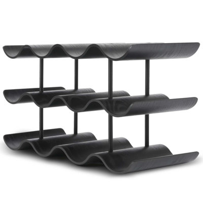 Countertop Wine Rack,12 Bottle Freestanding Wine Bottle Holder Stand,3 Tier Wooden Wine Storage Rack (Walnut)