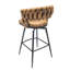 De 2 tabourets de bar. Cuir technique, siège et dossier rotatifs à 360 degrés. Base en métal pour îlot de cuisine, restaurant, bar et siège de café.