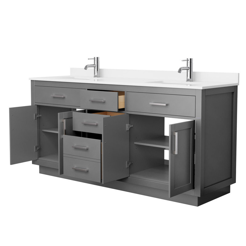 Beckett TK 72'' W Vanity, Matte Black, Single, Gray