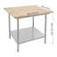 Table de préparation de cuisine en acier inoxydable avec tablette inférieure et pieds réglables