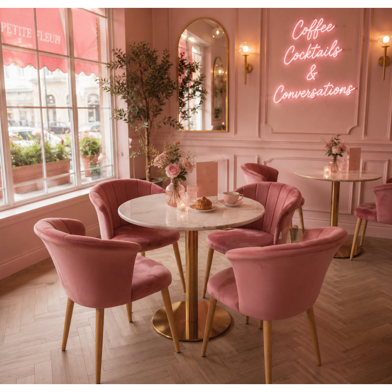 Siyana Upholstered Dining Chair, Pink
