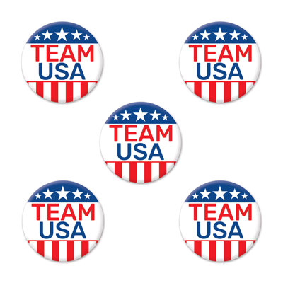 Boutons de fête Team USA - 2 po - paquet de 12