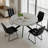 Joevan 46'' Modern Round Kitchen Dining Table Set with 32.8"H Dining Chairs-2040175310