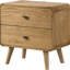 2 tables de chevet avec finition en bois de frêne et rebords arrondis pour chambre double