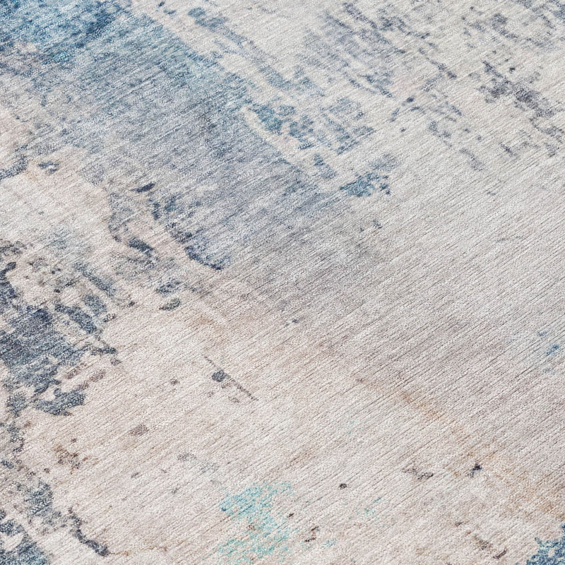 Machine Washable Indoor/Outdoor Chantille ACN2869 Abstract Rug, Blue, 9' x 12'