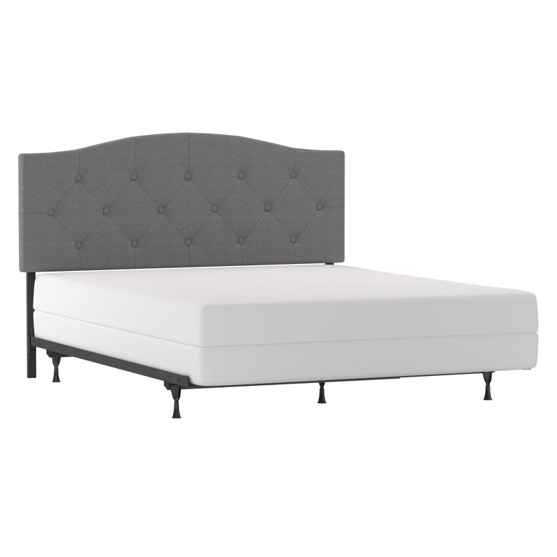 Aveen Upholstered Arch Adjustable Tufted Full/Queen Headboard with Frame, Queen, Gray