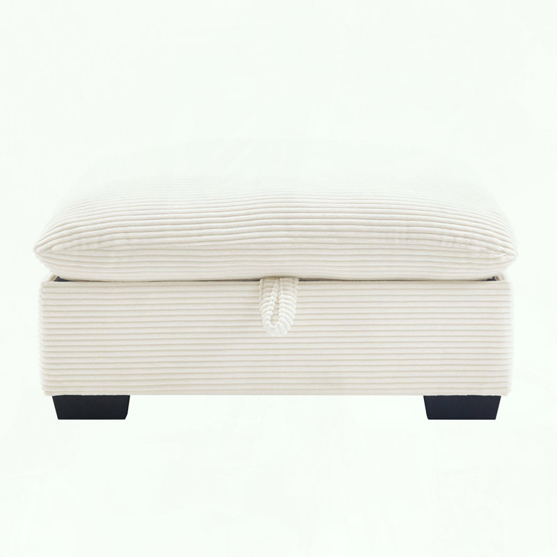 Repose-pieds modulaire en velours côtelé pour canapé, Beige