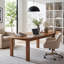 Bureau de direction ovale en bois 63 po, bureau d'ordinateur en bois massif Farmhouse