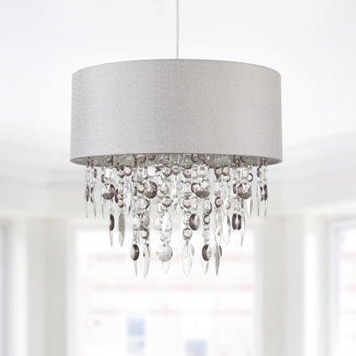 Fiji 36cm H Linen Drum Pendant Shade