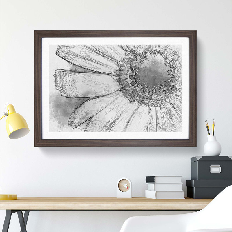 Pretty Flower in Abstract - Framed Print, Walnut, 35cm H x 50cm W x 2cm D