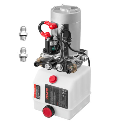 3 Quart Hydraulic Power Unit, Double Acting Dump Trailer Pump, 3200 PSI Max Relief Pressure & 0.91 GPM Flow Rate, DC 12V Hydraulic Pump with Metal Reservoir for Dump Trailer Car Lifting