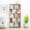 31,5 "L x 64,56" H Bibliothèque libre Combinaison moderne 5 niveaux Bibliothèque ouverte Panneau de rangement en bois aggloméré pour le salon Bureau à domicile Décoration de chambre à coucher Organisateur, tablettes multimédia